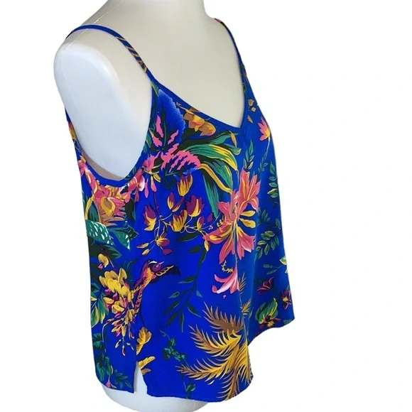 Cynthia Rowley Blue Tropical Floral Tank Top Size Small NWT - Picture 8 of 17